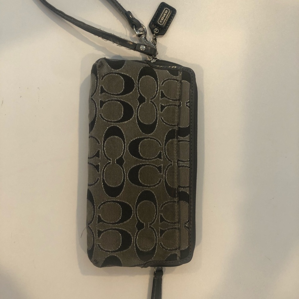 Coach Gray Tone on Tone Wallet - Picture 3 of 10